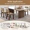 Costway Wooden Dining Chair Set of 2/4 with Acacia Wood Frame Padded Seat & Back Home Beige